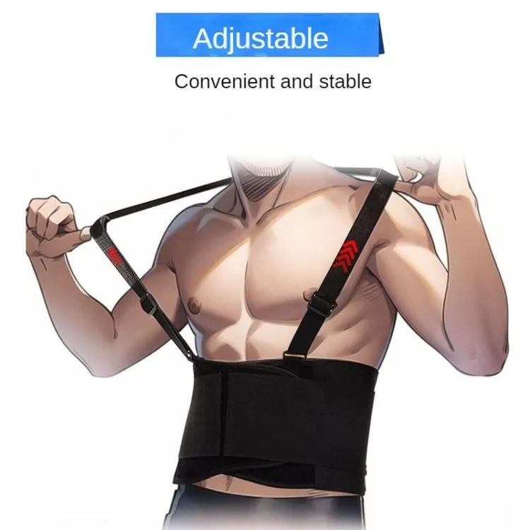 Sports Back Support Belt Waist Pain Protection Belt with Suspender Strap for Heavy Lifting, Size: S