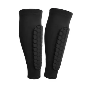 Sports Outdoor Basketball Ride Honeycomb Anti -Collision Leg Protection XL (Black）