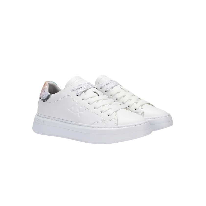 Sun68 scarpa sneakers da donna Grace Leather Z34226 0144 bianco-argento