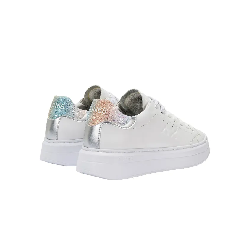 Sun68 scarpa sneakers da donna Grace Leather Z34226 0144 bianco-argento