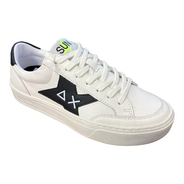 Sun68 Sneaker Skate scarpa bassa in pelle Z32125 0111 bianco-nero