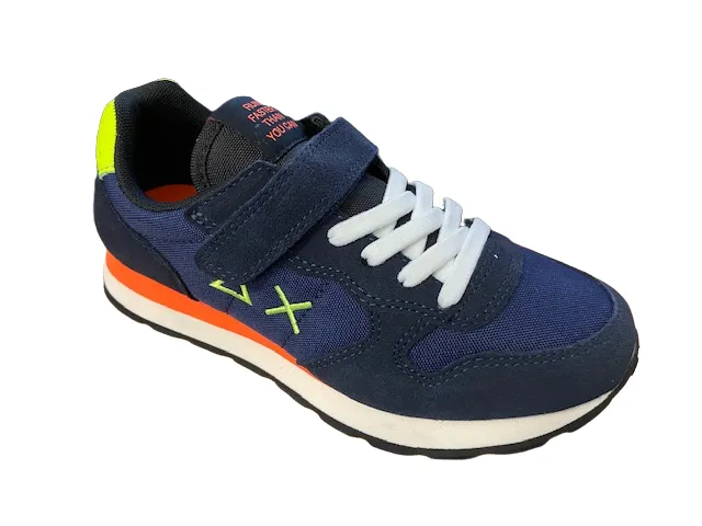 Sun68 sneakers da bambino Tom Fluo Z42302K 07 navy blue