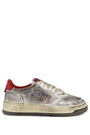 SUPER VINTAGE LOW- LAM/SUEDE SLVR/CHN RED