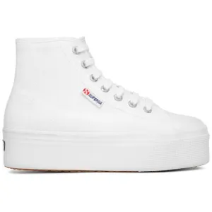 Superga scarpa sneakers alta da donna con zeppa 2705 Hi Top S3111MW 901 bianco