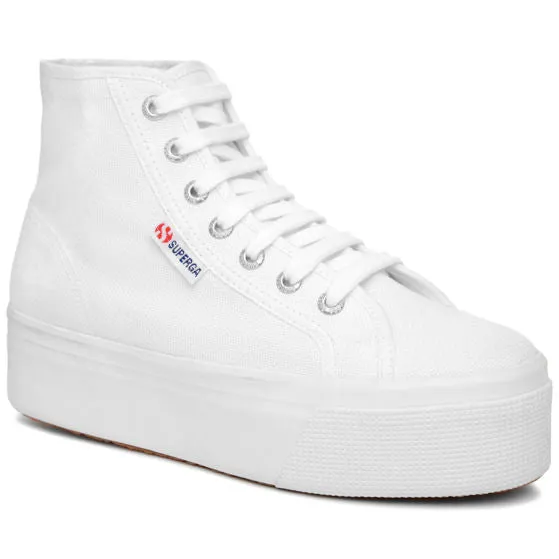 Superga scarpa sneakers alta da donna con zeppa 2705 Hi Top S3111MW 901 bianco