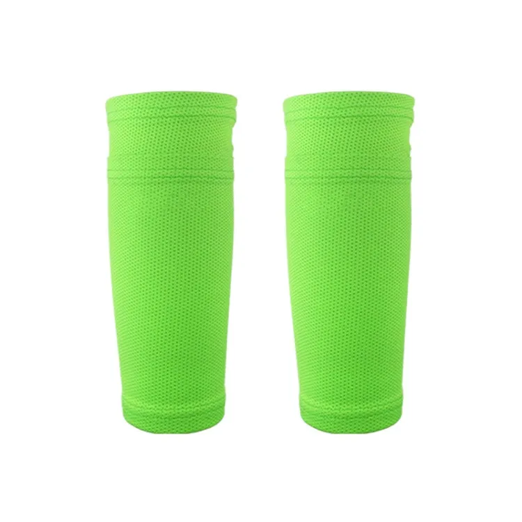 Sweat-Absorbing Breathable Insert Socks Calf Guard Socks Football Protective Gear(Green L)