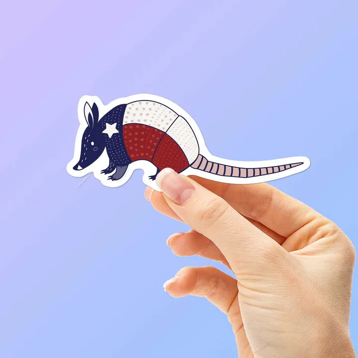 Texas Flag Armadillo Sticker