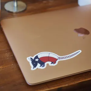 Texas Flag Armadillo Sticker