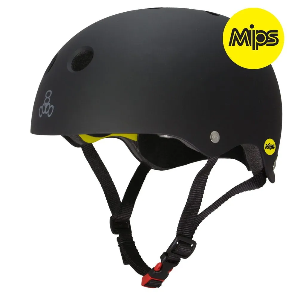 Triple Eight Dual Certified MIPS Bike and Skateboard Helmet, Black Matte, Small / Medium