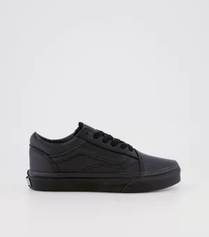 Vans Old Skool Leather Blk/Blk Kids