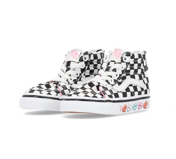 Vans sneakers alta da bambino Sk8-Hi Zip Candy Hearts VN000XG5ABY1 nero-bianco