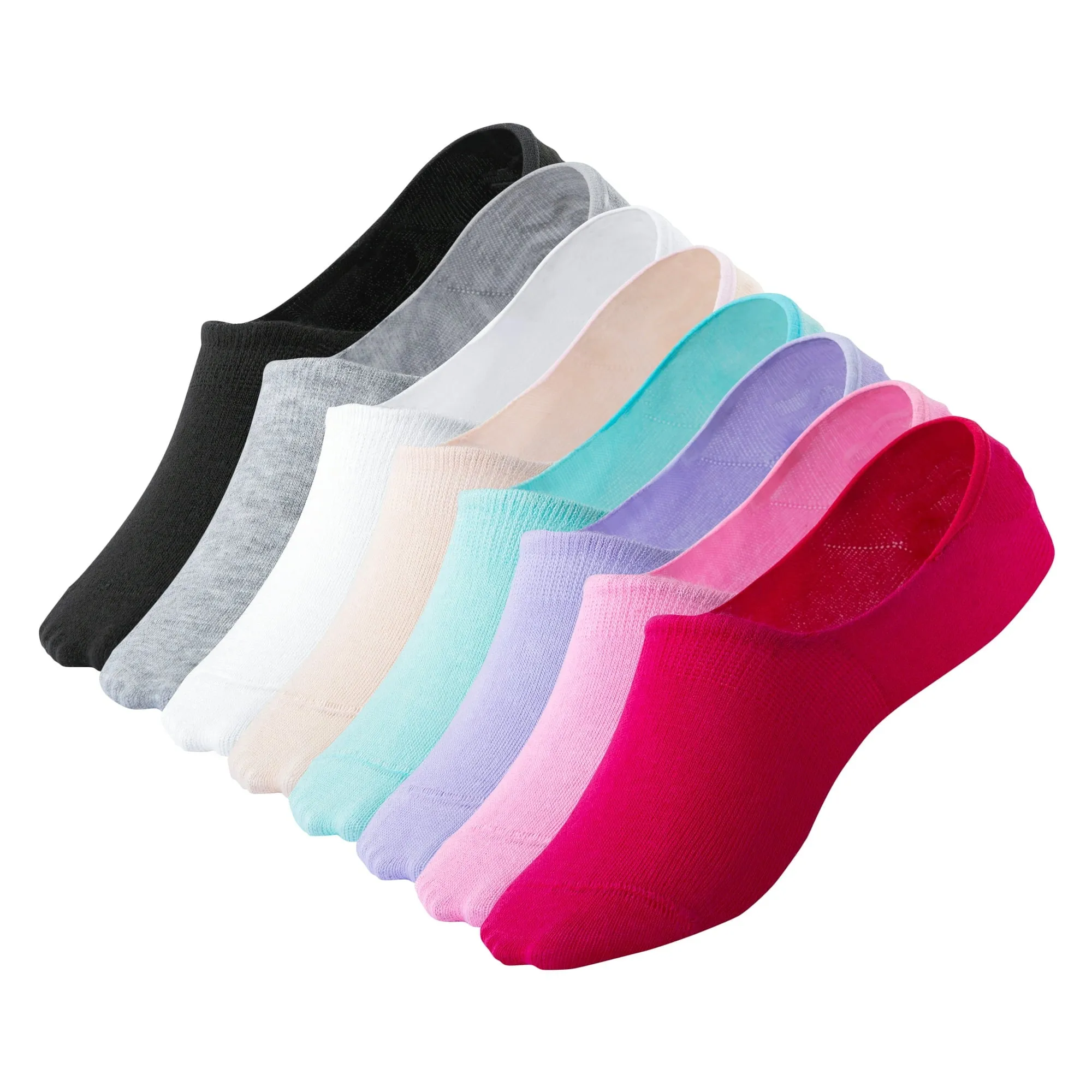 VRD SOCKS Bamboo No Show Socks for Women 8-Pack | Casual Invisible Socks for Womens | Great for Any Tops, Dresses | Non-Slip Ultra Low Cut Socks for Women Shoe Size 5-9