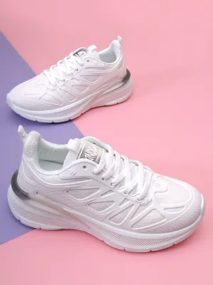 White Mesh Lace-Up Sneakers (TC-RS3614-WHT)