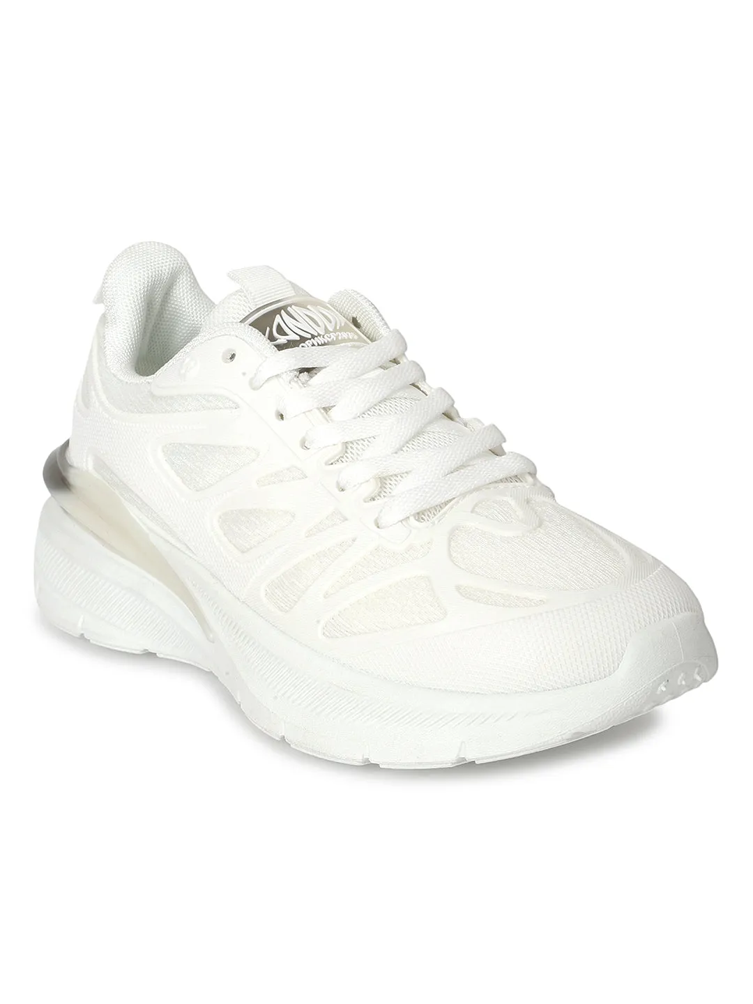 White Mesh Lace-Up Sneakers (TC-RS3614-WHT)