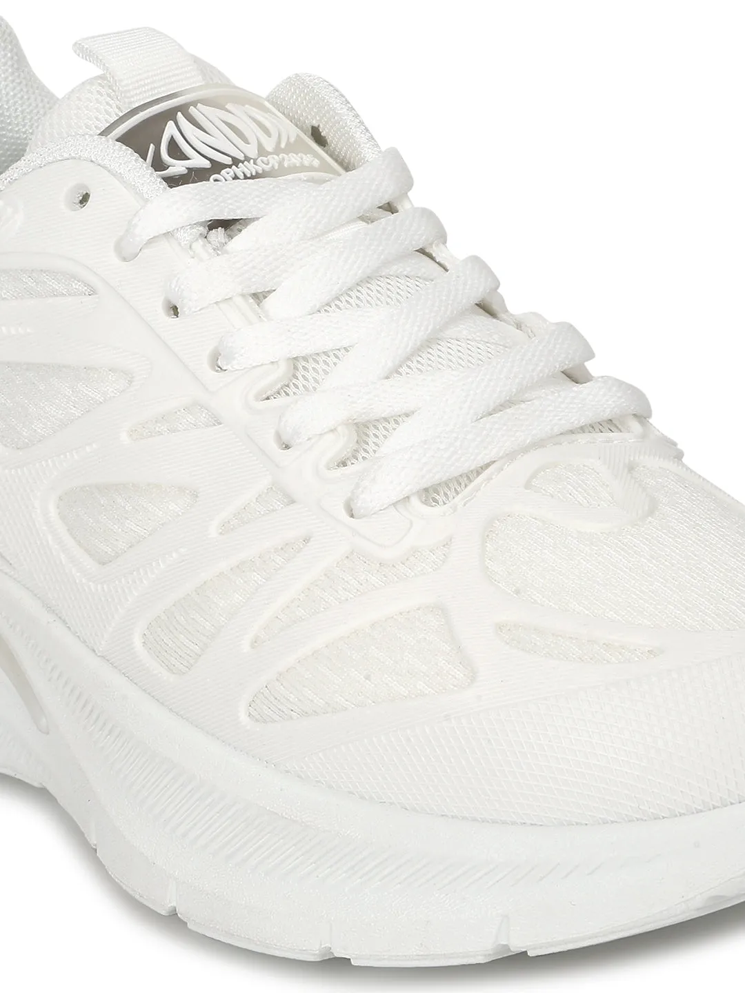 White Mesh Lace-Up Sneakers (TC-RS3614-WHT)