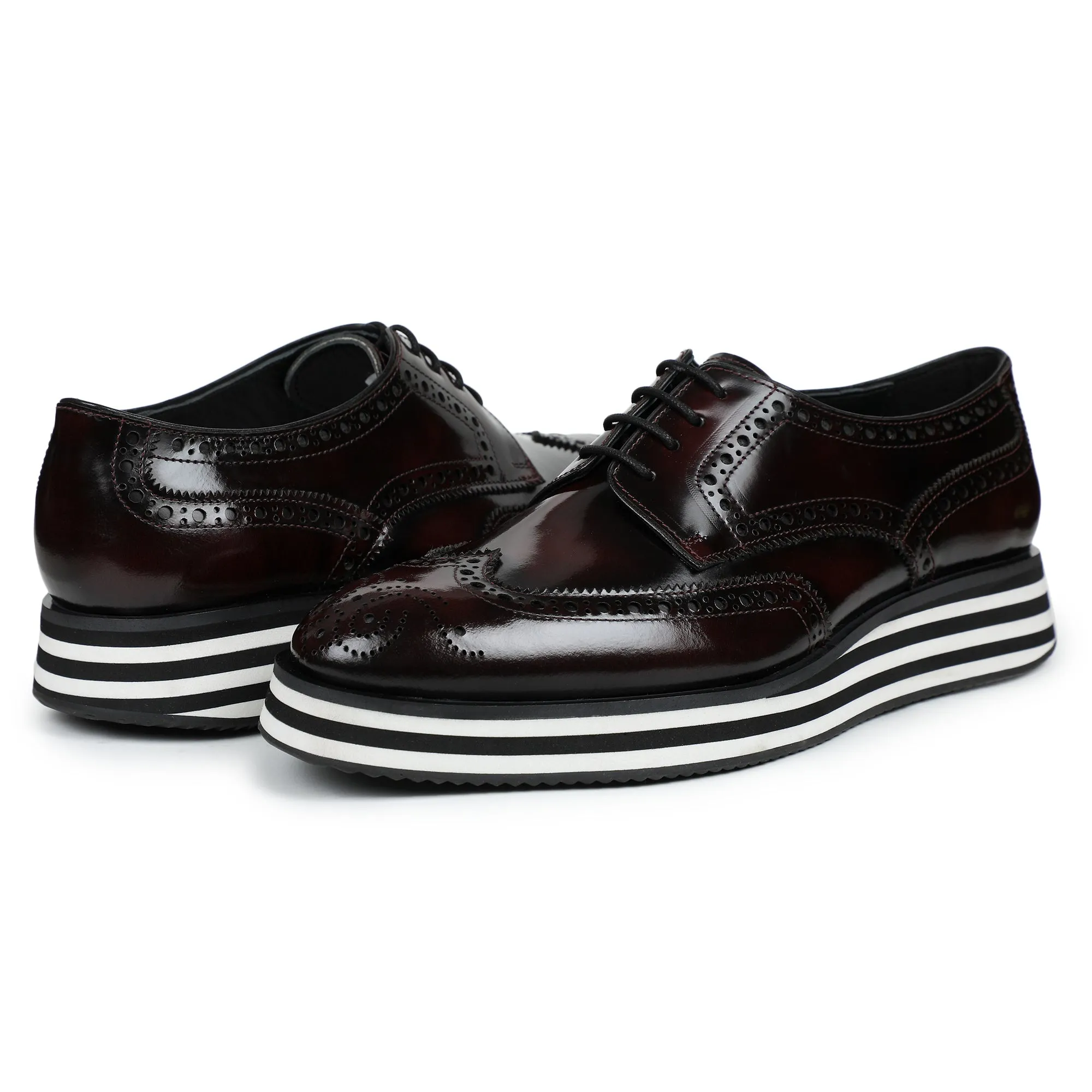 Wingtip Sneakers- Burgundy