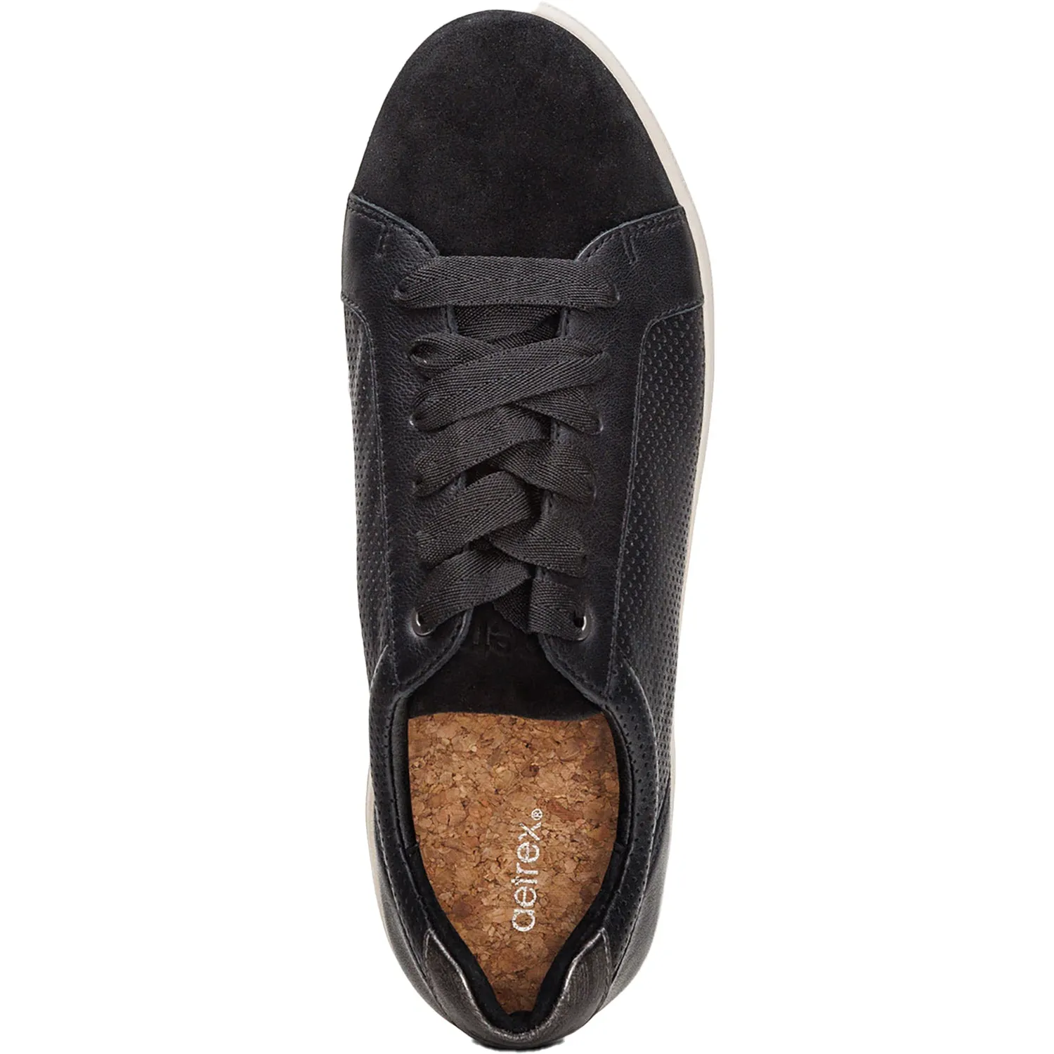 Women's Aetrex Courtney Black Perf Leather/Suede