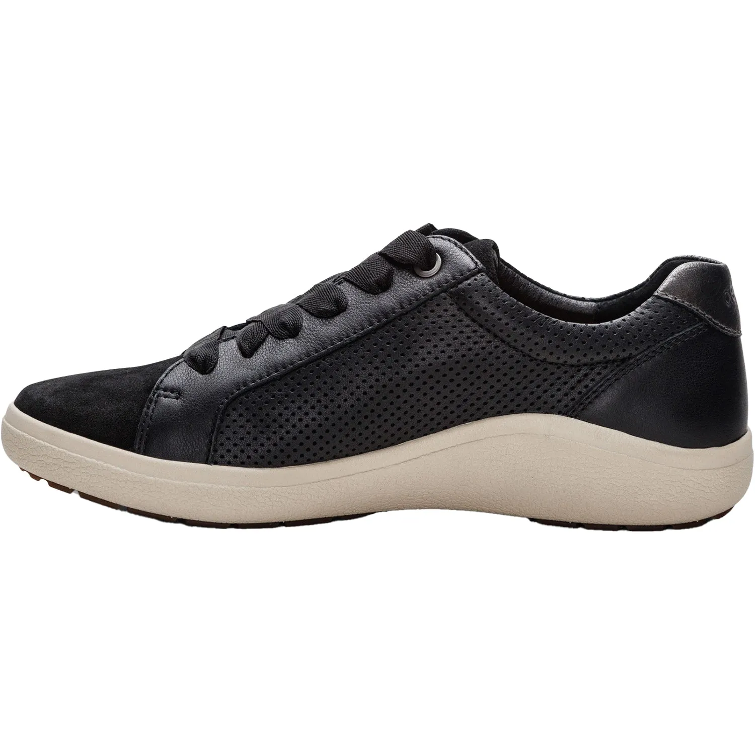 Women's Aetrex Courtney Black Perf Leather/Suede