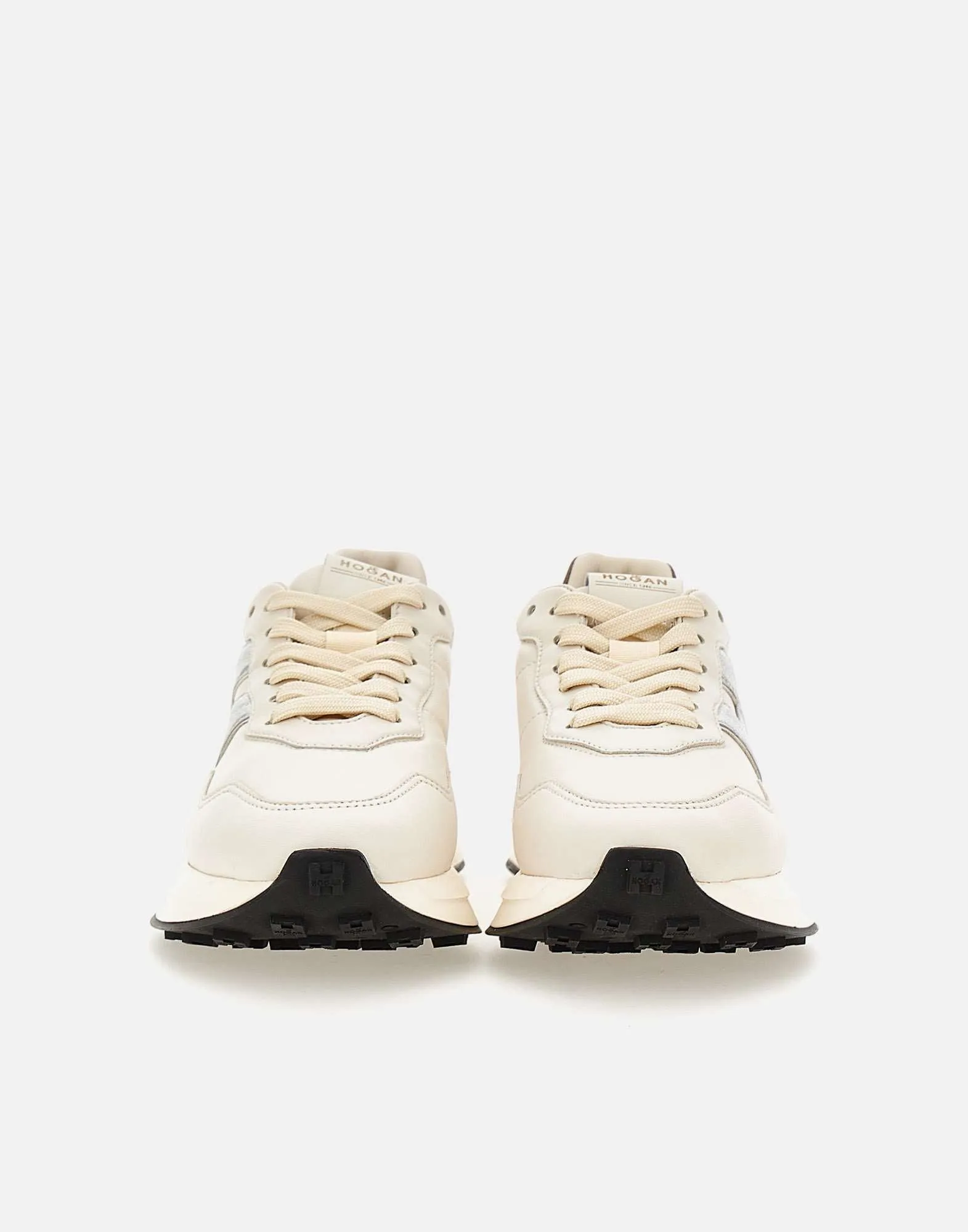 Women's Cream Leather Sneakers