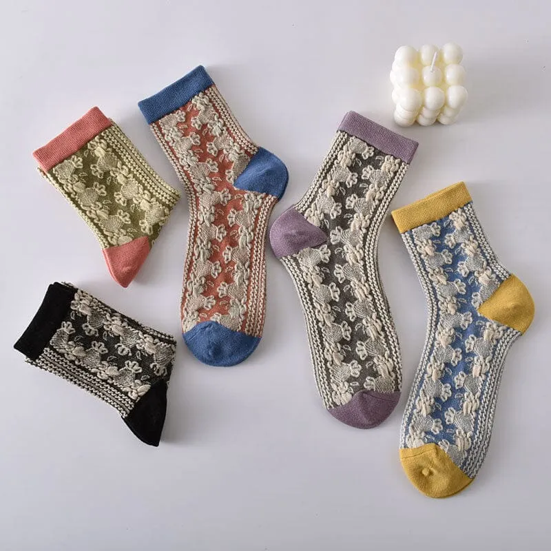 Womens Floral Cotton Socks (10 Pairs)