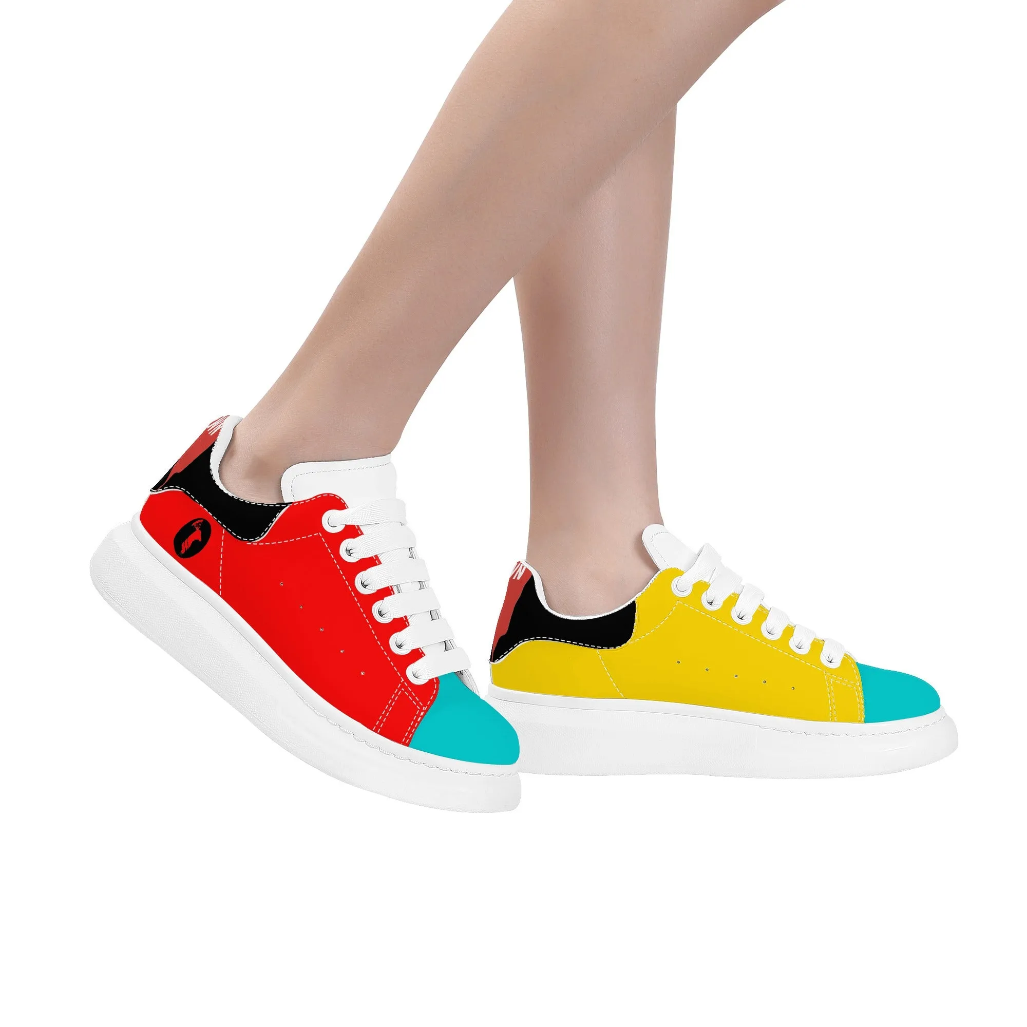 Womens Multi Color FCS Low Top Chunky